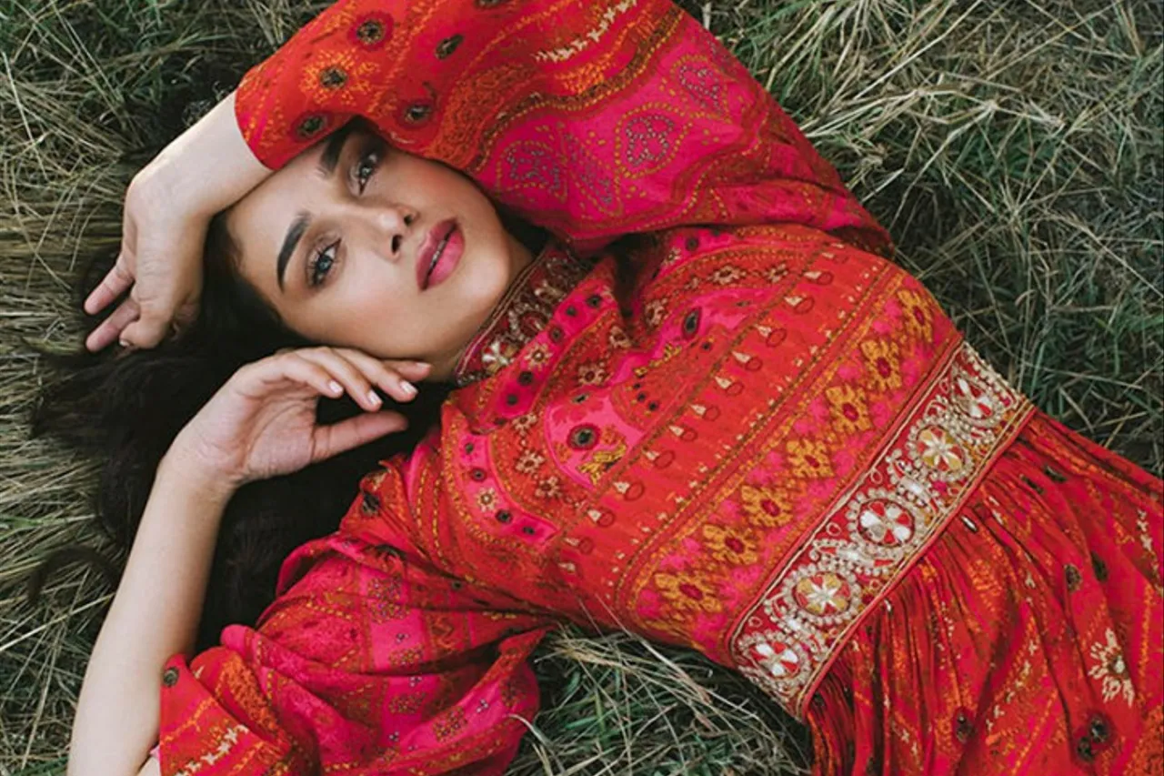 Bright Red Bandhani Gown - Kala Kunj Saree Vatika