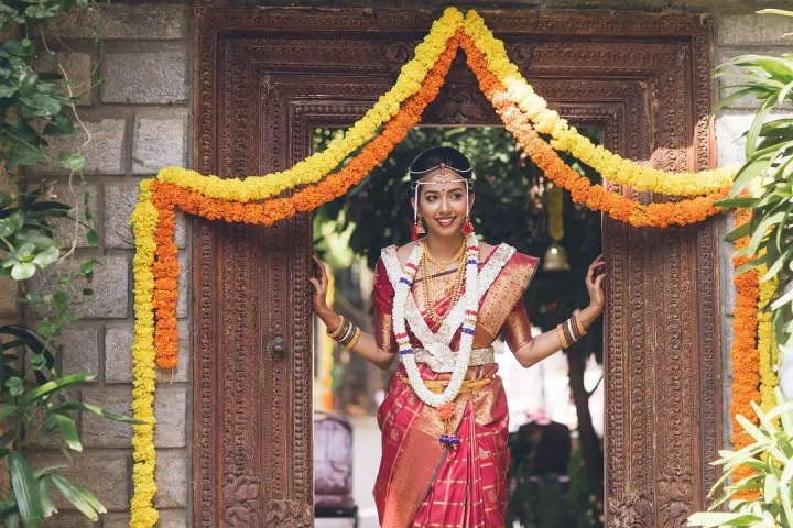 Indras Designs - Customized wedding Saree for our Cute bride Anu Cherian. …  Get in touch with us over WhatsApp +91 9072375253 , +91 6282668242 . .  Outfit: @indrasdesigns Exclusive bridal lookbook: @brides_of_indrasdesigns  . . #indrasdesigns #enchanting ...