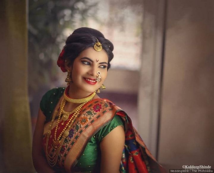 Pretty girl ❤️ @kalyani_sonar_1212 dazzling up in beautiful paithani saree  on her big day.. . . Makeup/Hairstyle/Draping: @tanvishela... | Instagram
