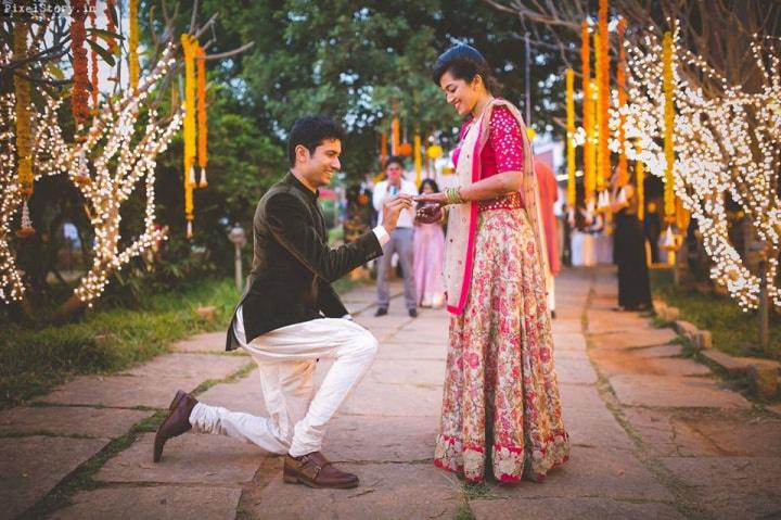 Indian Engagement Photos | Ring Ceremony Photography Poses