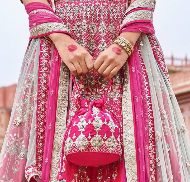 Fuschia Party Purse, Rani Pink Potli Bag, Hot Pink Pearl Zardosi Clutch,  Indian Punjabi Pakistani Bridal Wedding Bag, Bollywood Potli Pouch - Etsy