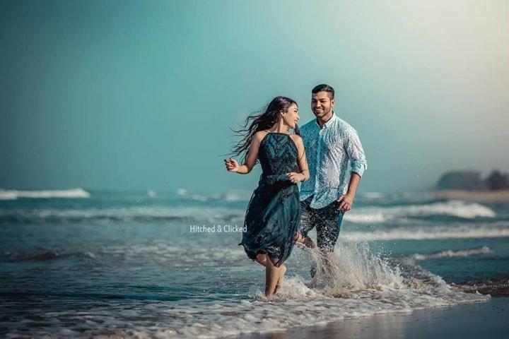 couple having fun in the beach
