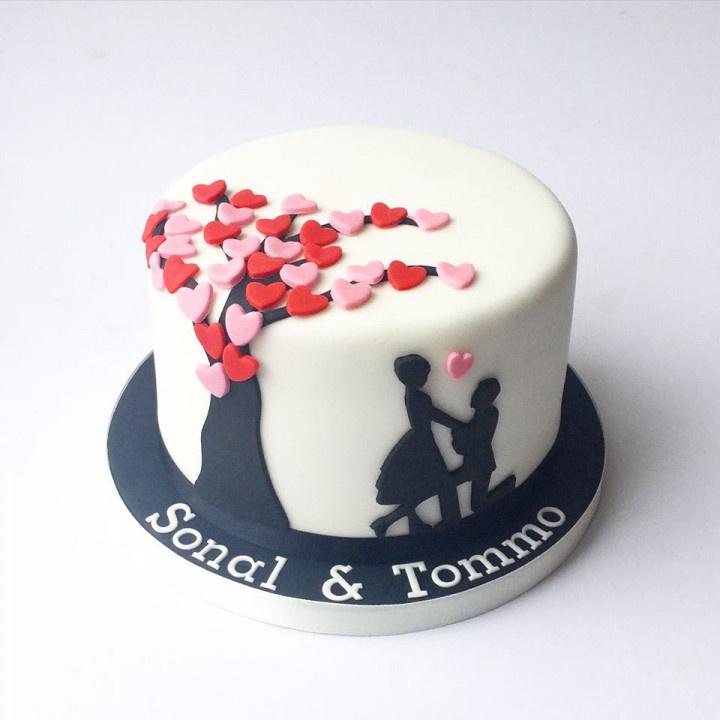 Engagement cake - Decorated Cake by SugarfanciesbyPooja - CakesDecor