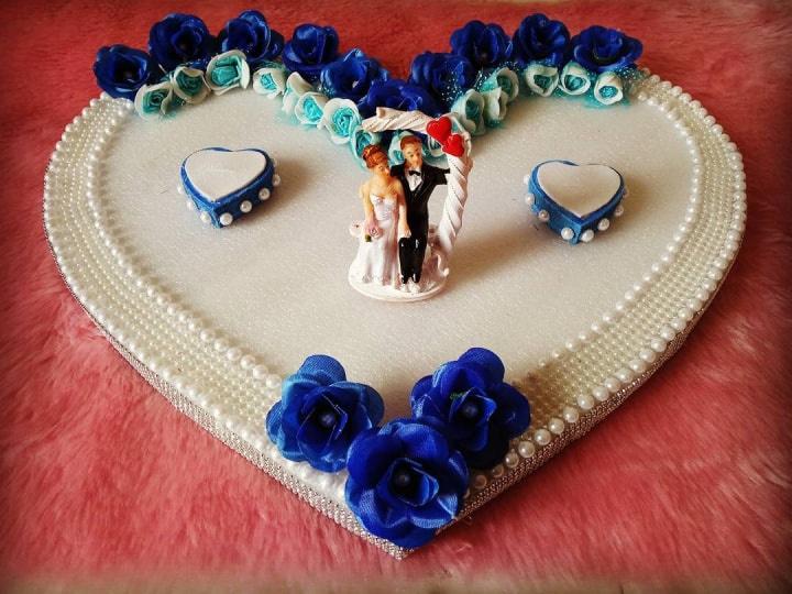 Buy Noor Fashion Engagement Ring Platter Customised Ring Platter for  Engagement Wedding Ring Platter (Blue) Online at Low Prices in India -  Amazon.in