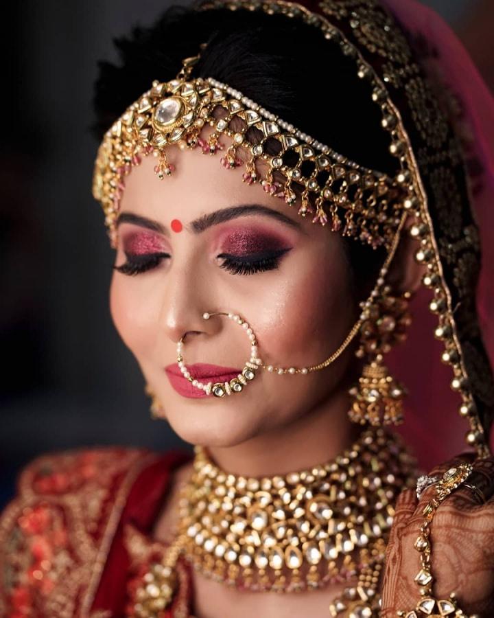 indian wedding makeup red