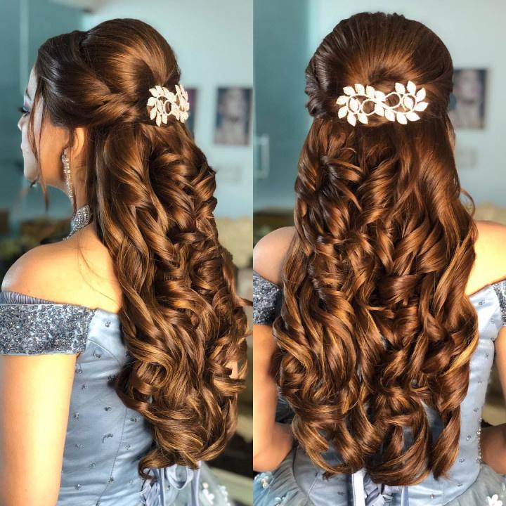 Half Up Hairstyles for Brides and Weddings Parties by Reveal