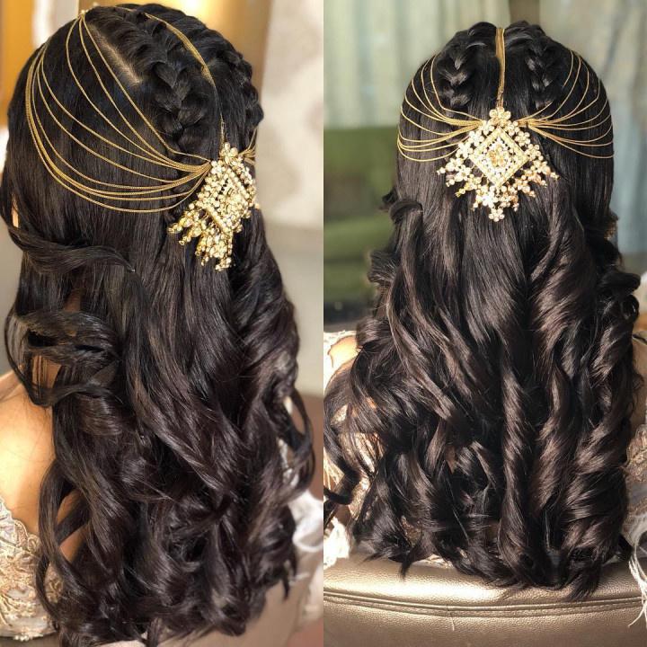 Sleek Indian hairstyles | hairstyles for long hair | hairstyles for open  hair. | Bridal hair images, Simple wedding hairstyles, Bridal hair