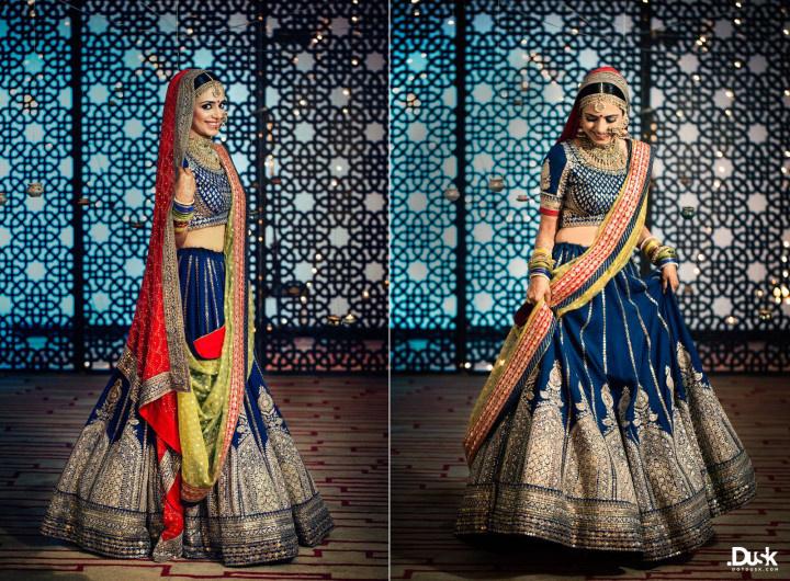 Buy Multi Color Silk Lehenga Set Online – Vasansi Jaipur