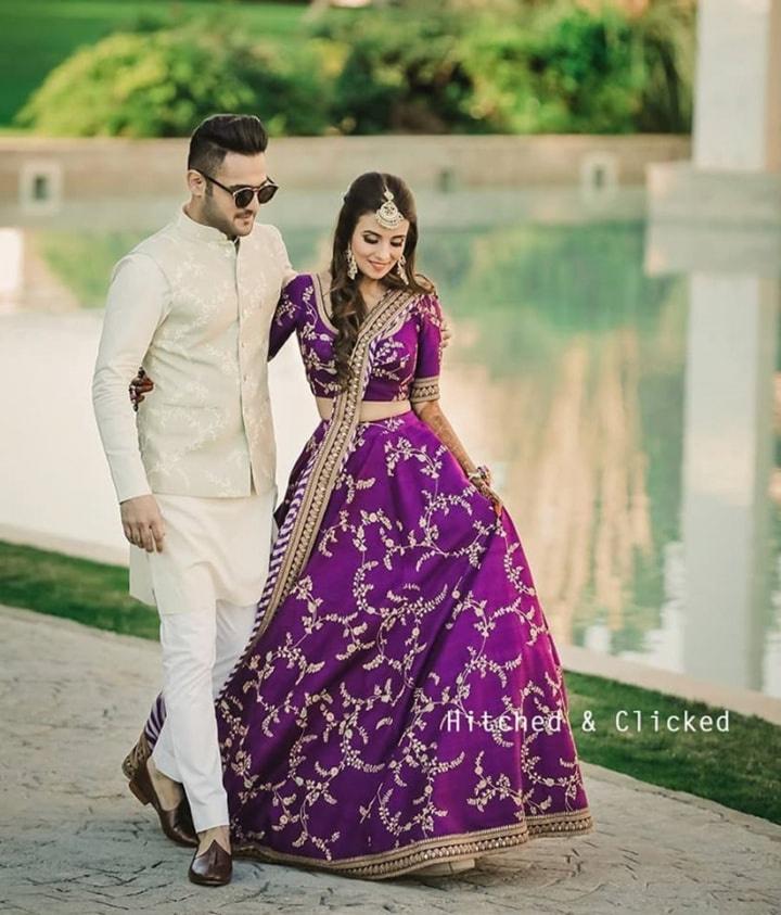 Featured here: Marcha in a maroon velvet lehenga, perfectly complemented in  a gold choker bridal set. Both from the DateTheRamp collection… | Instagram