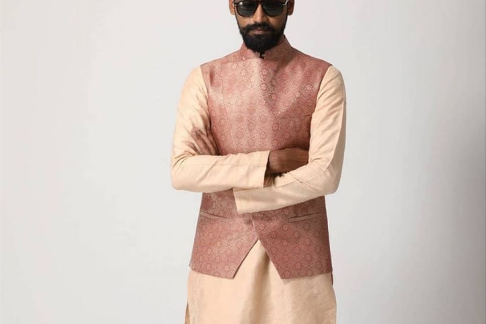 Red Floral Kalamkari Cotton Nehru Jacket – TJORI