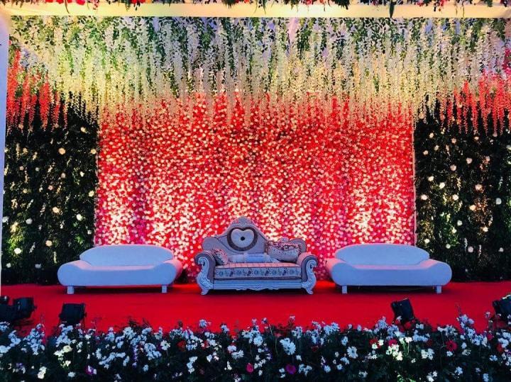 stage decoration with flowers