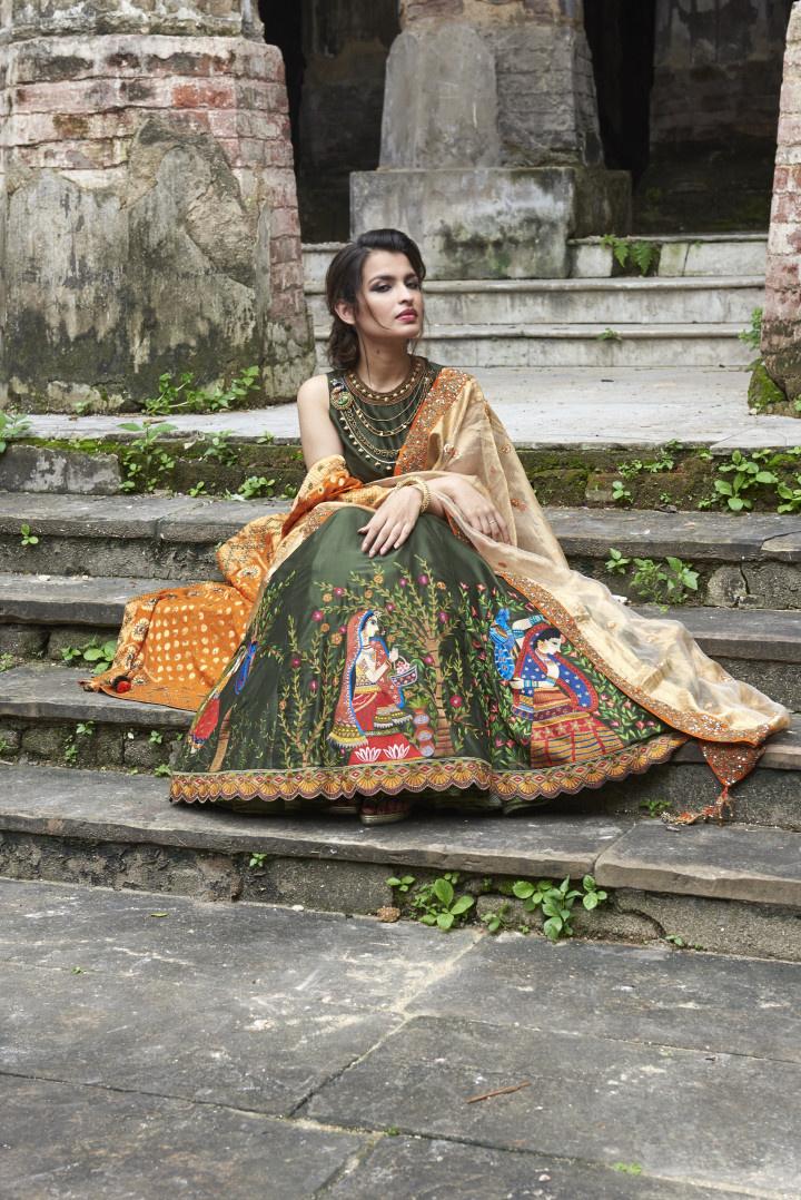 Indian Bridal Lehenga for WOman with Rajasthani style.