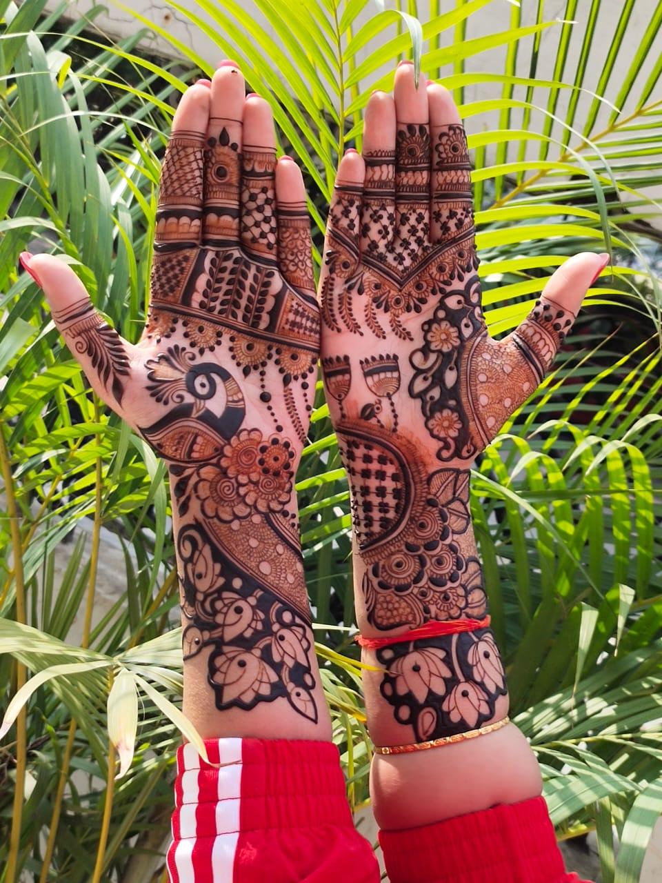 indian mehndi front hand design