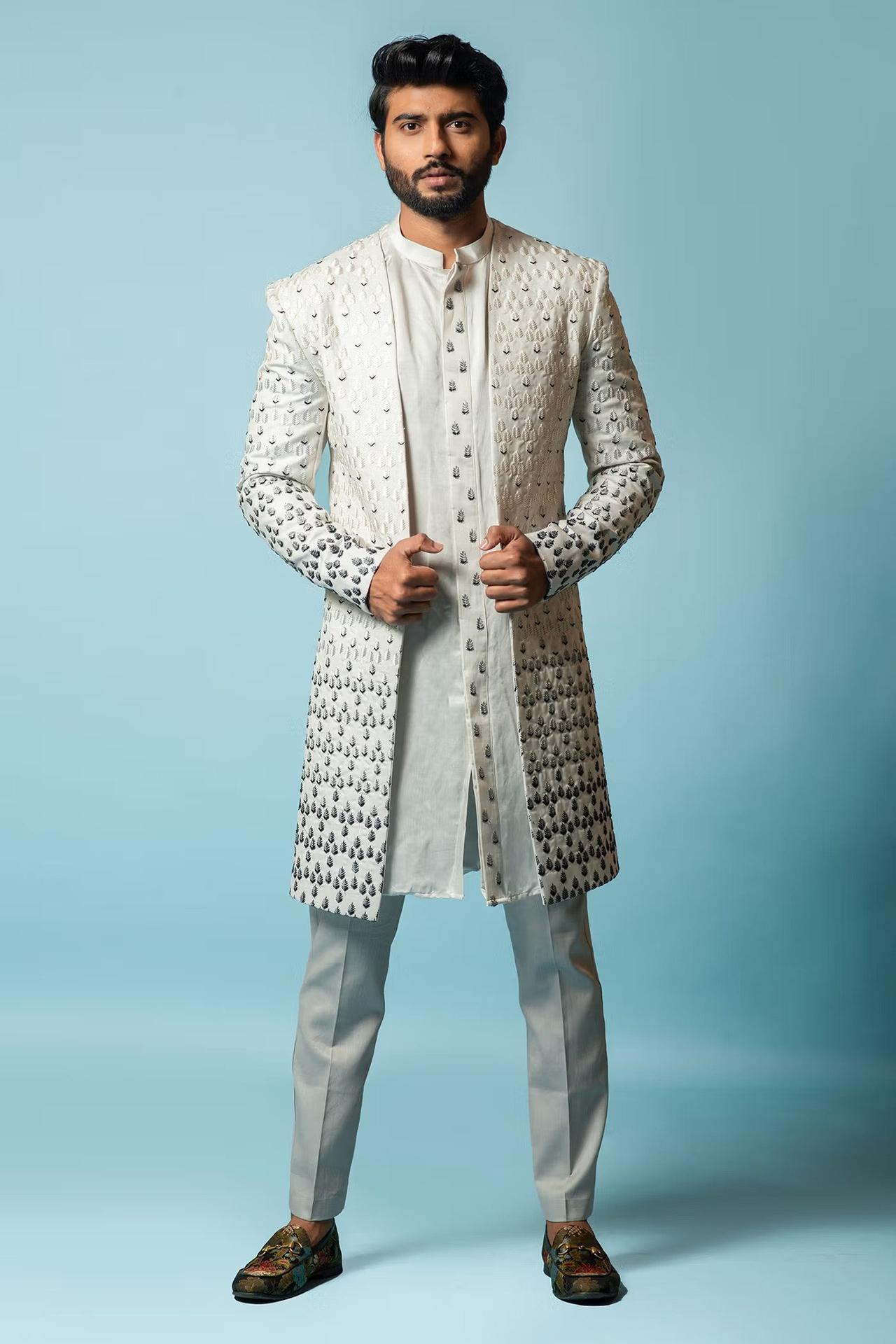 Buy Lady Dwiza Indian Royal Designer Ethnic Wedding Wear Traditional Groom  Dress Indo Western Sherwani for Men Online in India - Etsy