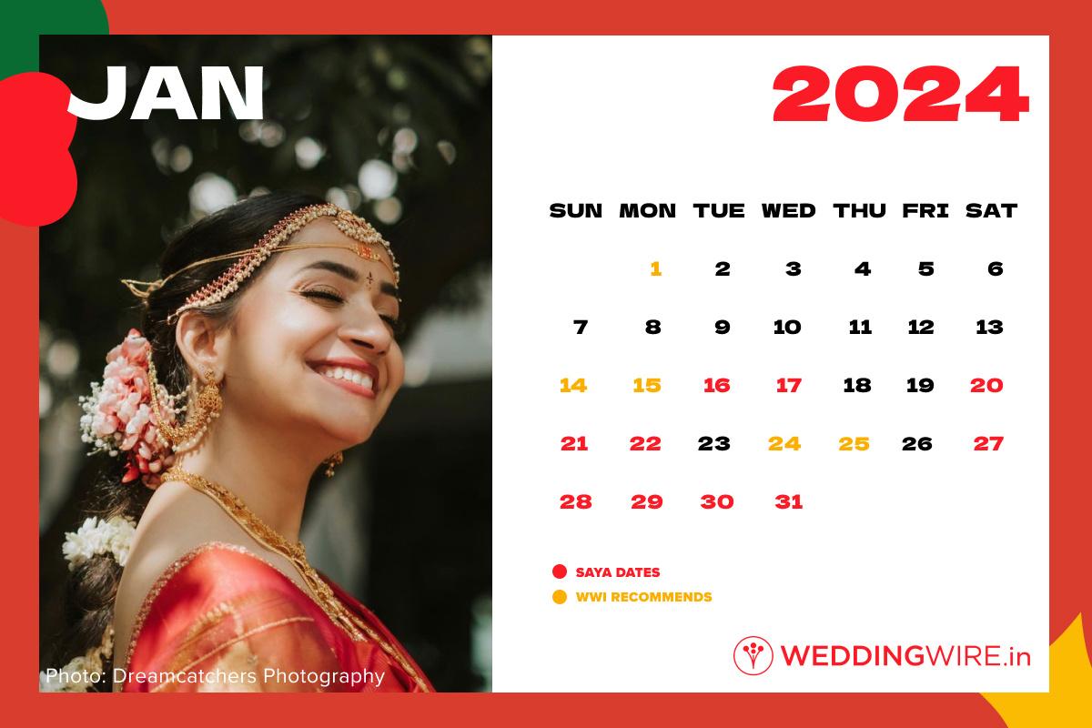 Hindu Wedding Calendar and WWI Marriage Dates in 2024