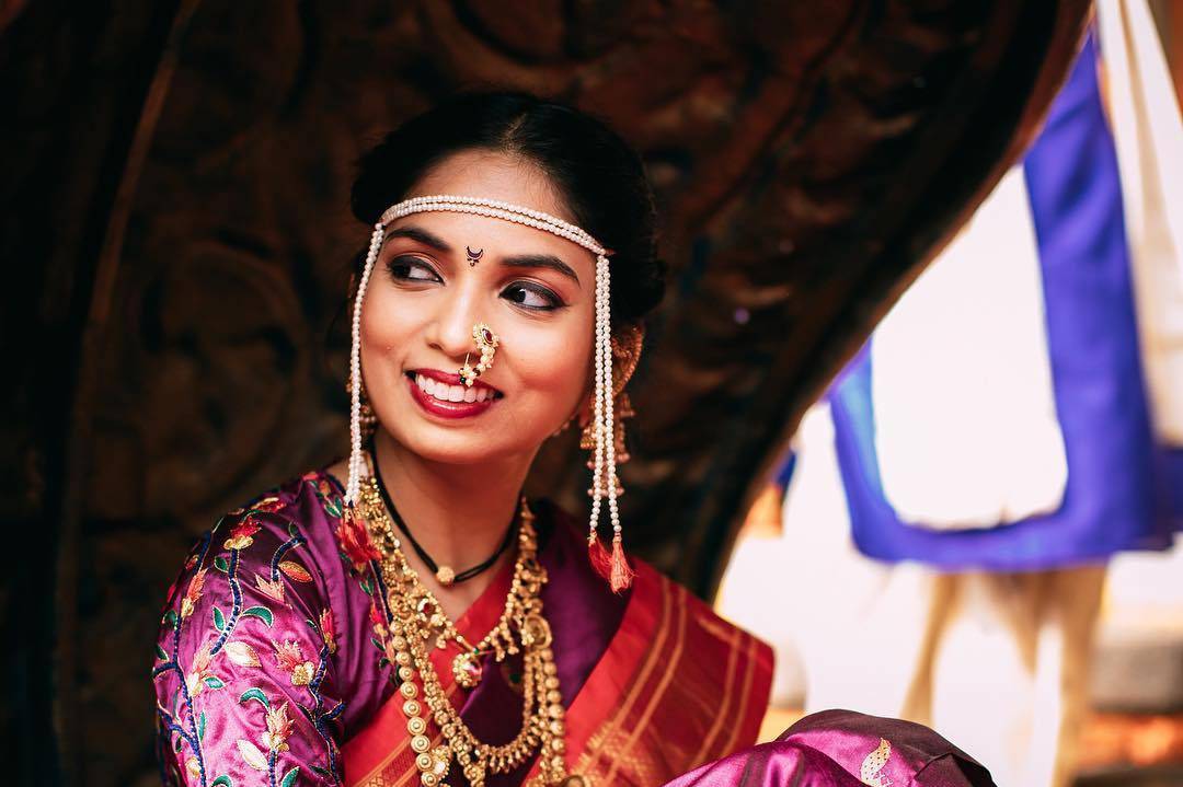 Beautiful Nauvari Sarees We Spotted On These Real Maharashtrian Brides! | Nauvari  saree, Wedding saree collection, Indian bride hairstyle