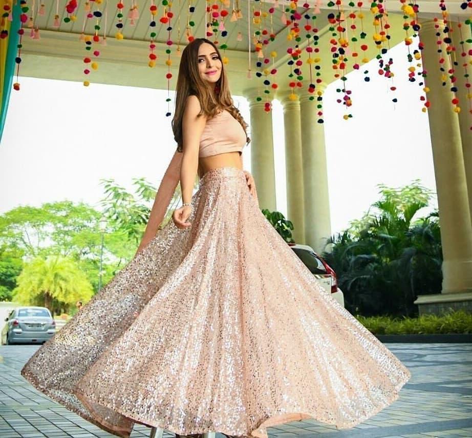 Red Sequin Lehenga 