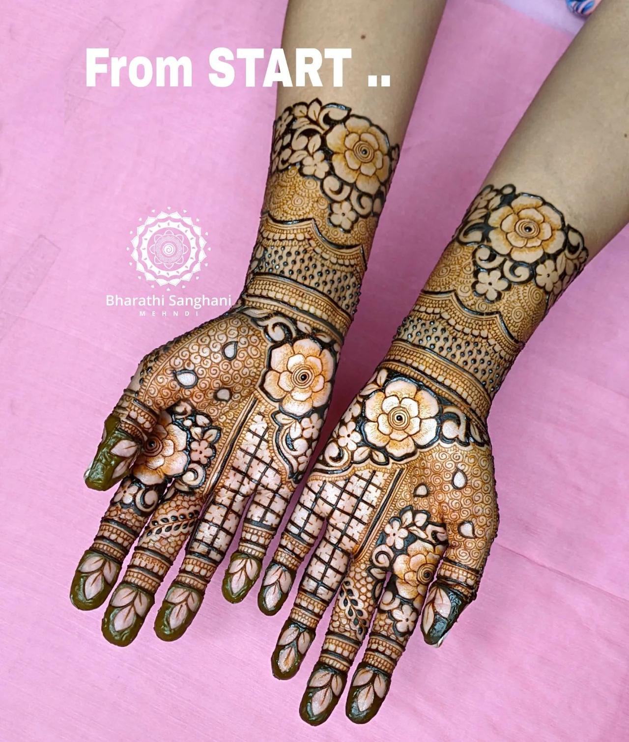 mehndi design for half hand