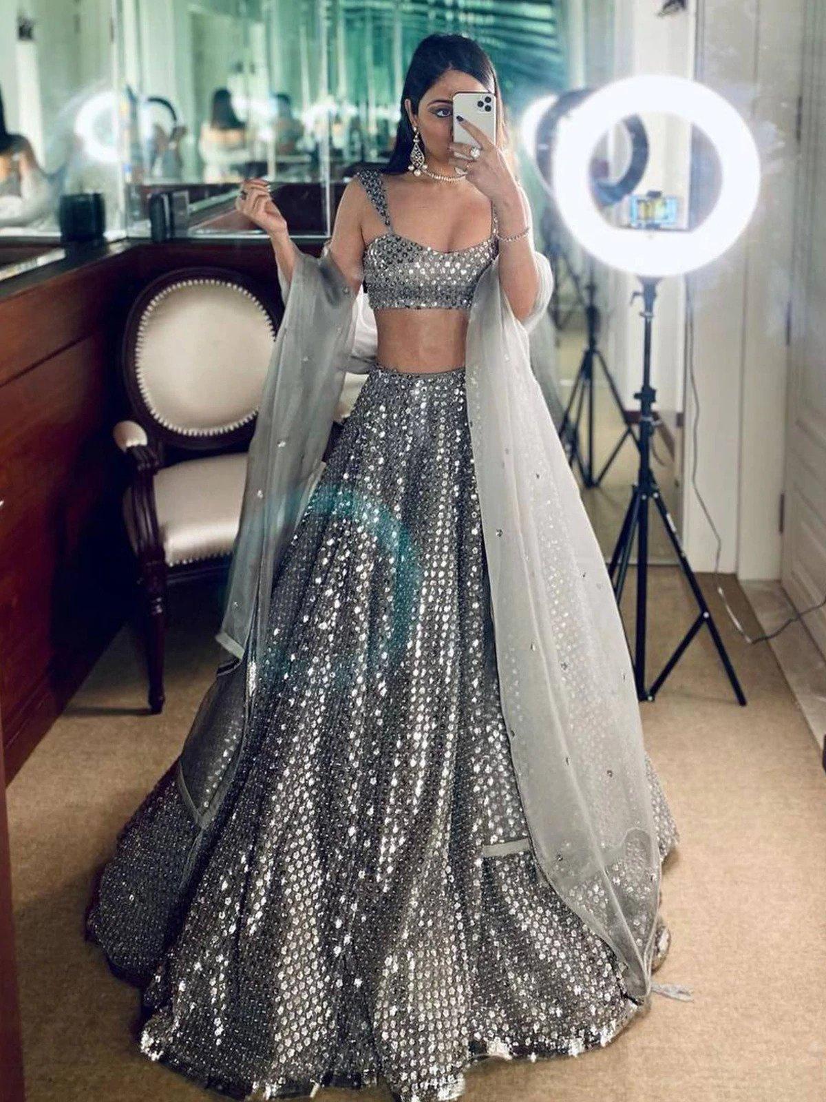 Mirror work PDP designer lehenga 💖 – Shopping World