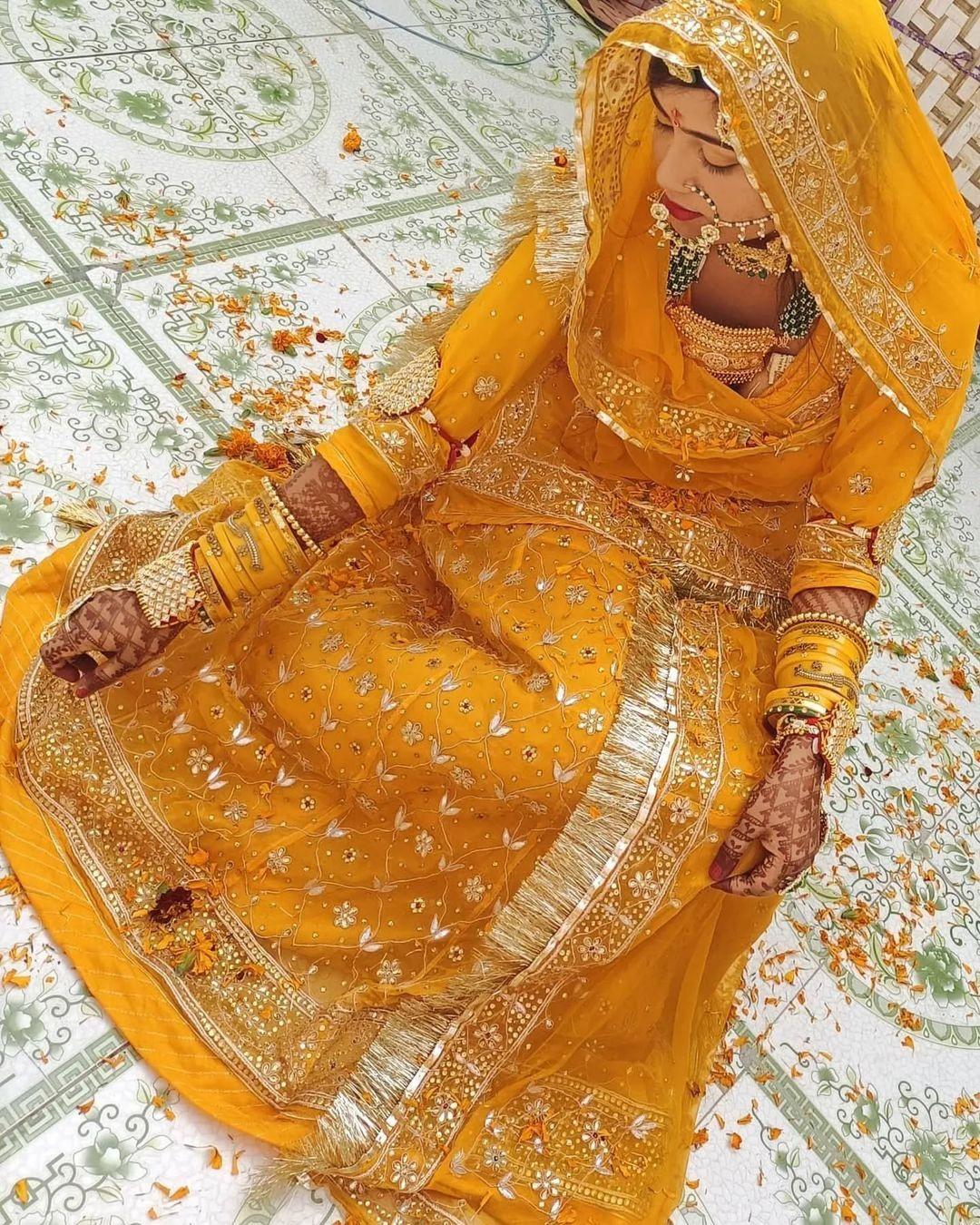 Sunshine Yellow Rajput Wedding Dress