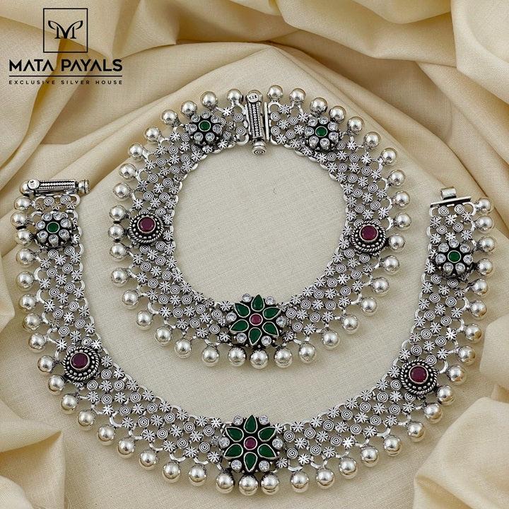 beautiful silver payal design