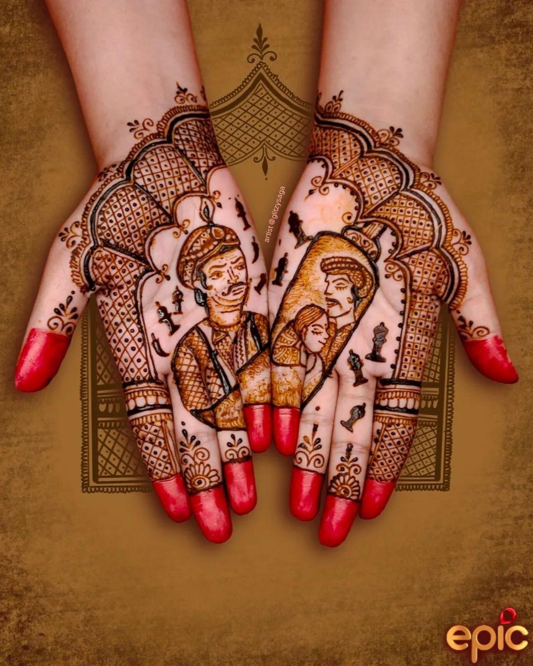 half hand bridal mehndi designs