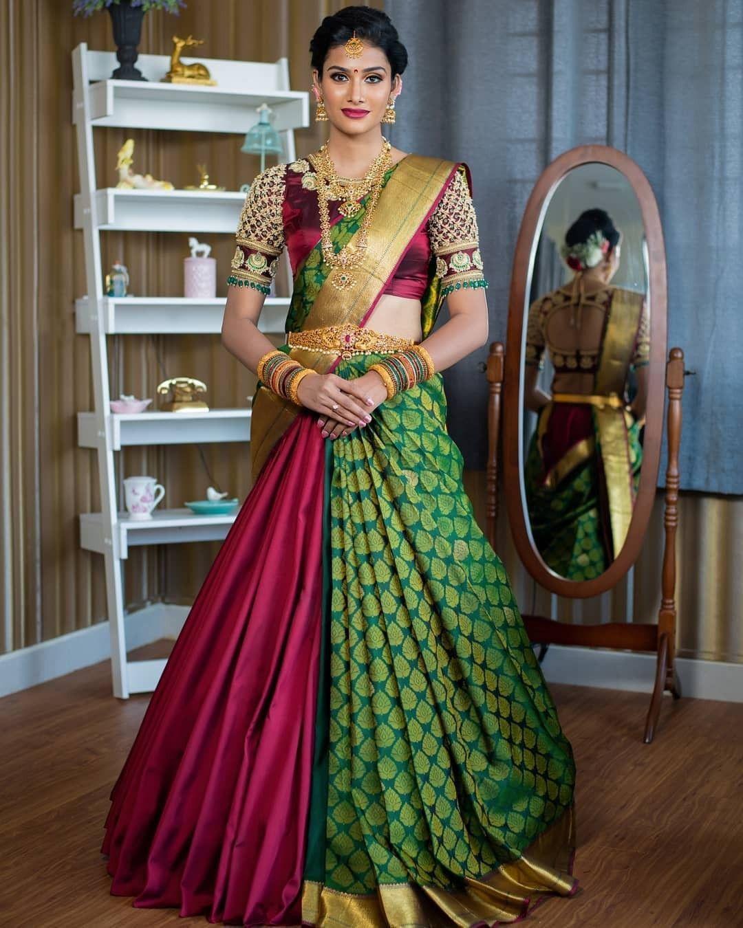 Saree draping 2024 like lehenga