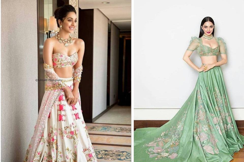 Kiara Advani White Designer Lehenga Choli, With Canvas & Can-can, Bollywood  Celebrity Style Wedding, Bridal Readymade Heavy Outfit Dress - Etsy