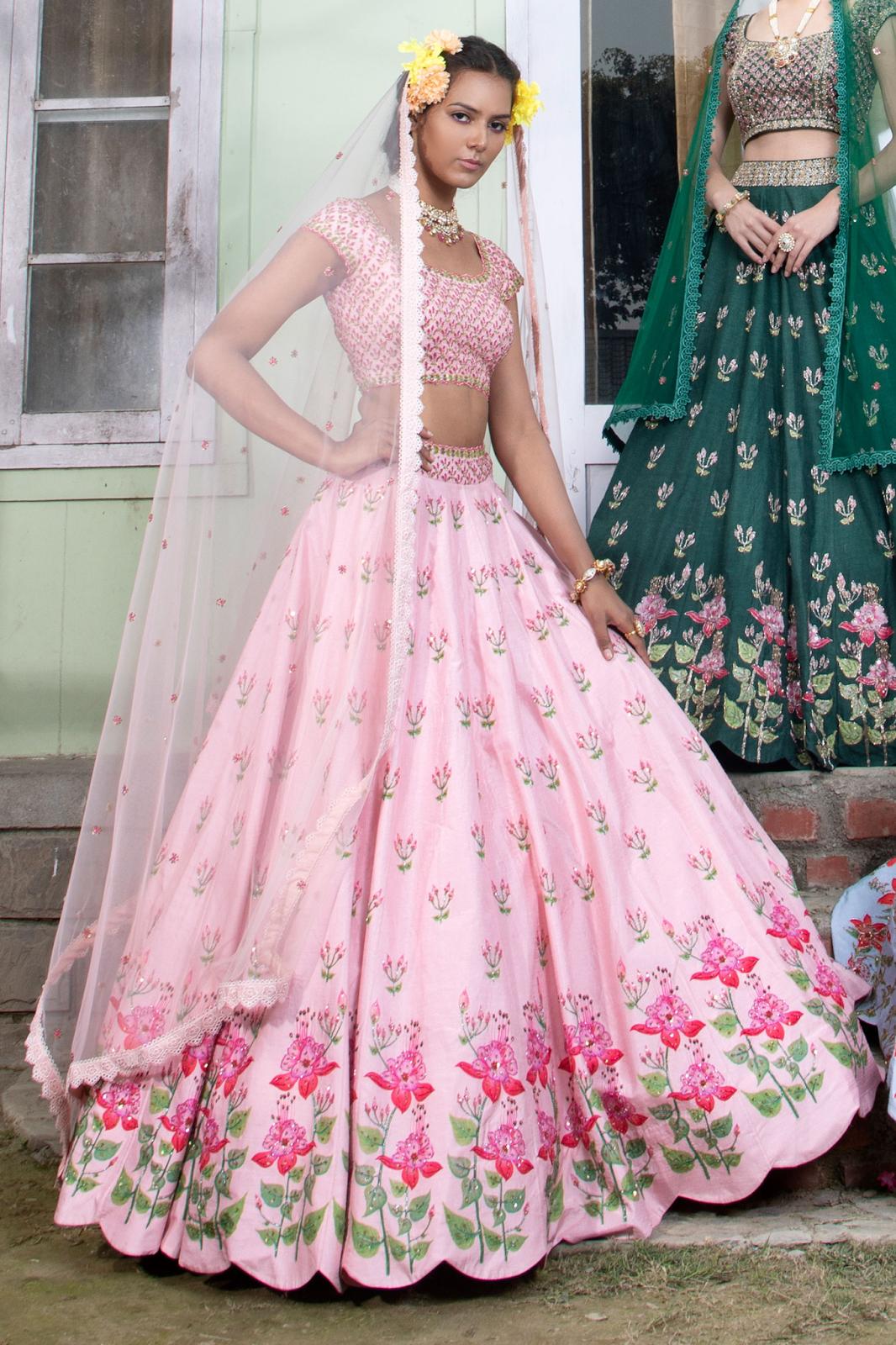 Designer Pink color lehenga choli with Printed Work wedding party wear