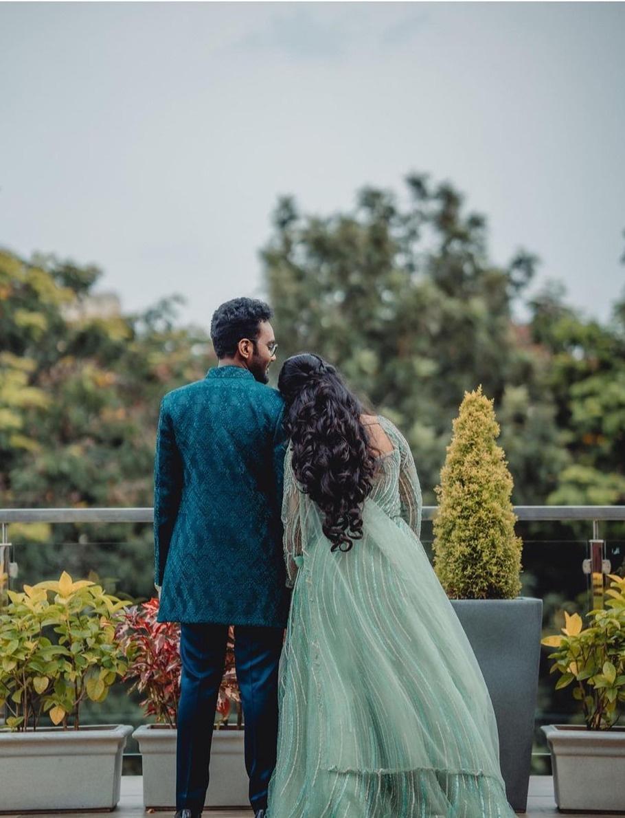 Meghana Reddy - #ℳℛClientArchive• This stunning couple in our custom made  outfits for their Mehendi ceremony ✨ . . #HappyClients #BreezyVibe  #hyderabad #label #style #instafashion #MirrorLehenga #MehendiOutfit  #bridesofHyderabad #MRLabel ...