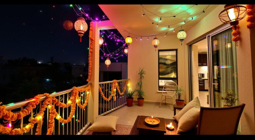 Balcony Diwali Decoration Ideas