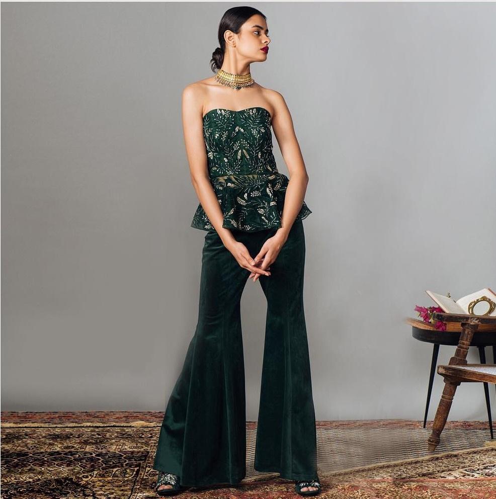 Green - Pants & Trousers - Indo Western Dresses: Buy Latest Indo