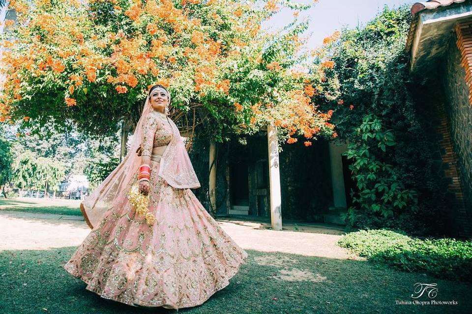 Lehenga Choli : Baby pink soft net embroidered wedding lehenga ...