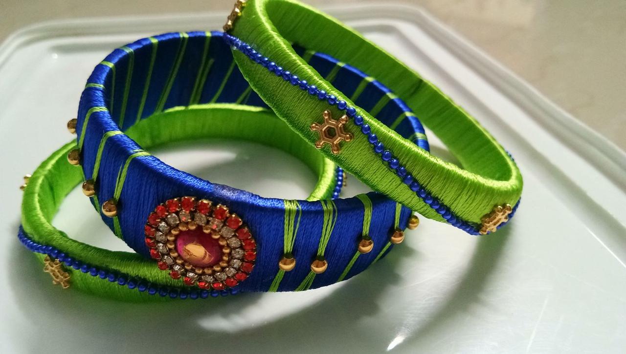 Find latest silk thread bangles design on your wedding day