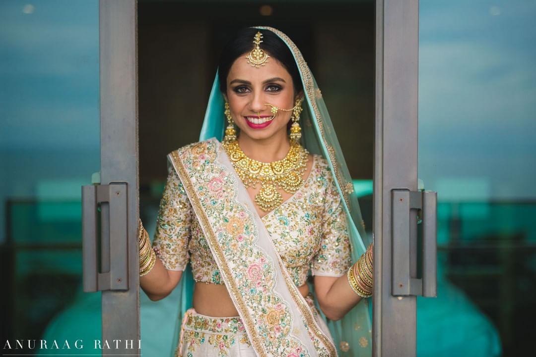 Pink Embroidered Lehenga With Crop Top