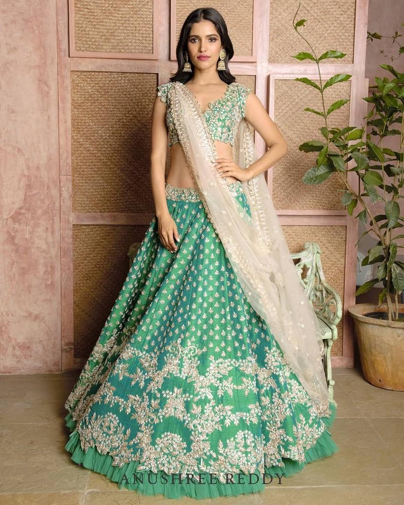Buy Pretty Dark Green Lehenga Choli for Women ,indian Designer Lehenga Choli  for Women Sangeet Velvet Zari Sequence Embroidery Work Online in India -  Etsy