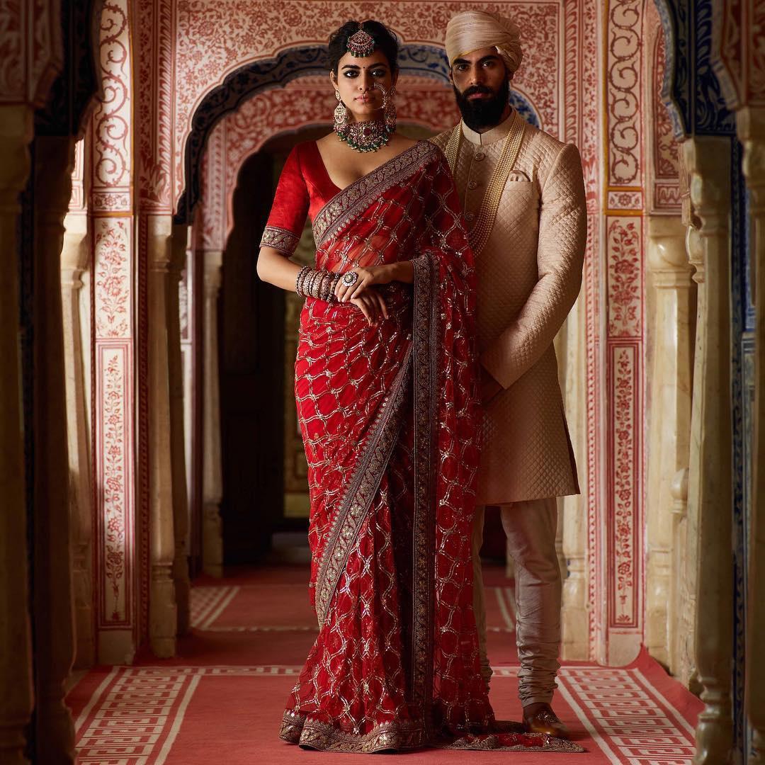 Bride with shop red saree