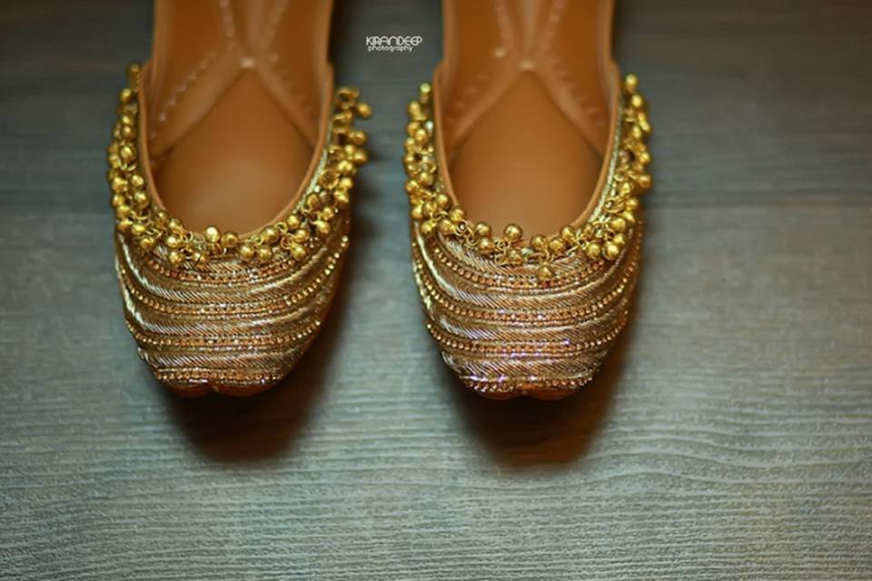 Punjabi Jutti Handmade With Diamonte Stone Work Flat Slip on Khusa Sandal -  Etsy