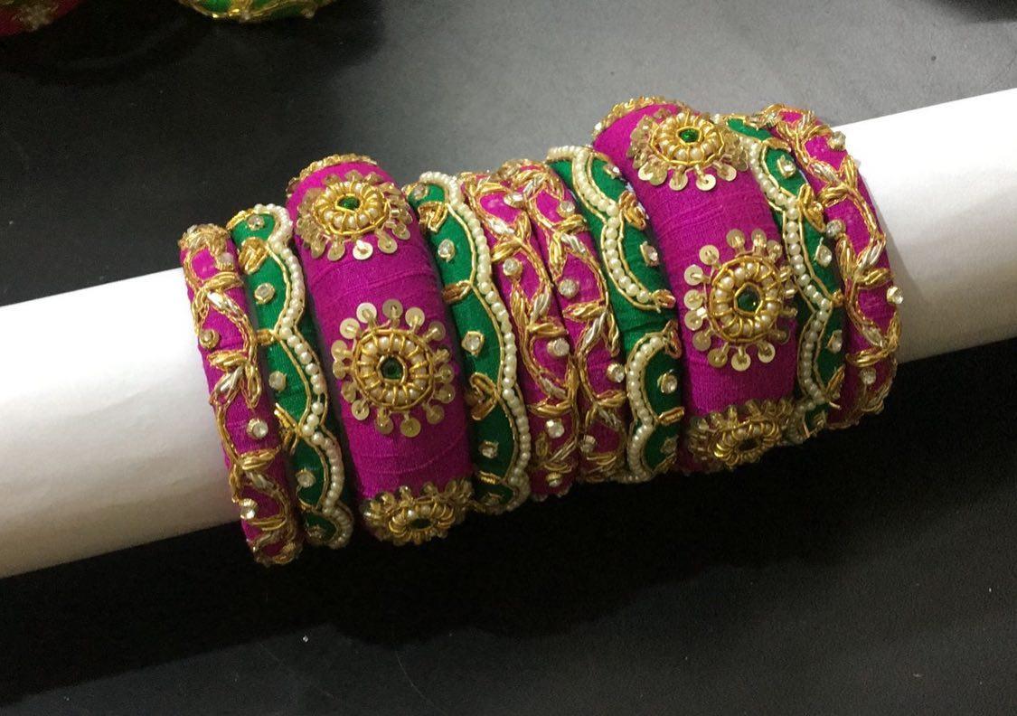 Thread bangles designs store for bridal