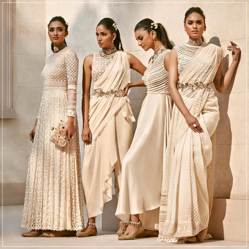 D-Day Calls for a Bold Move with a White Saree for Wedding This Season and  the Bride Can Flaunt It 6 Ways
