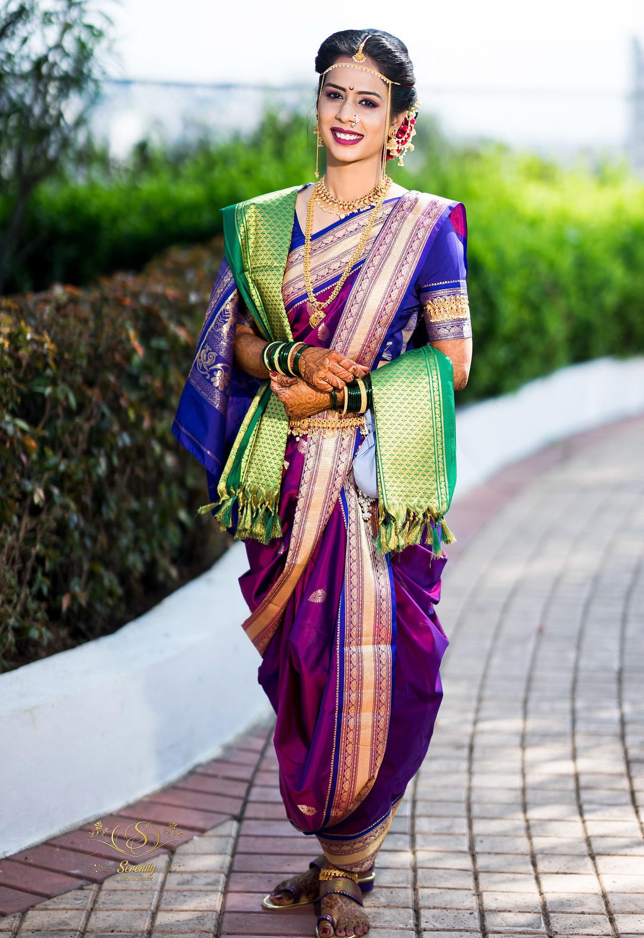 The Most Stunning Maharashtrian Brides in Nauvari Saree Look