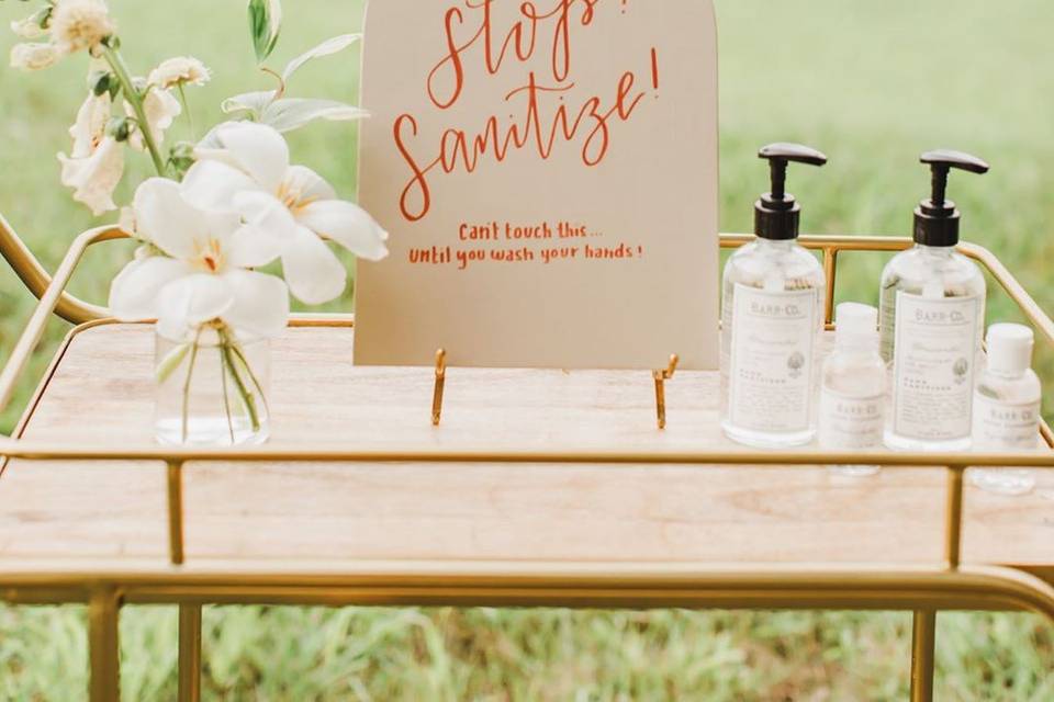 Adorable Sanitiser Station Ideas For An Intimate Wedding