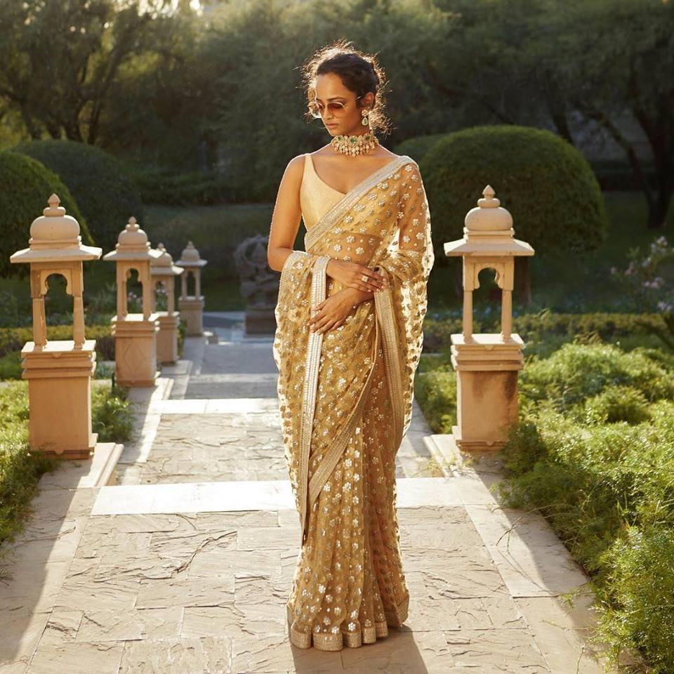 Gold fancy clearance saree