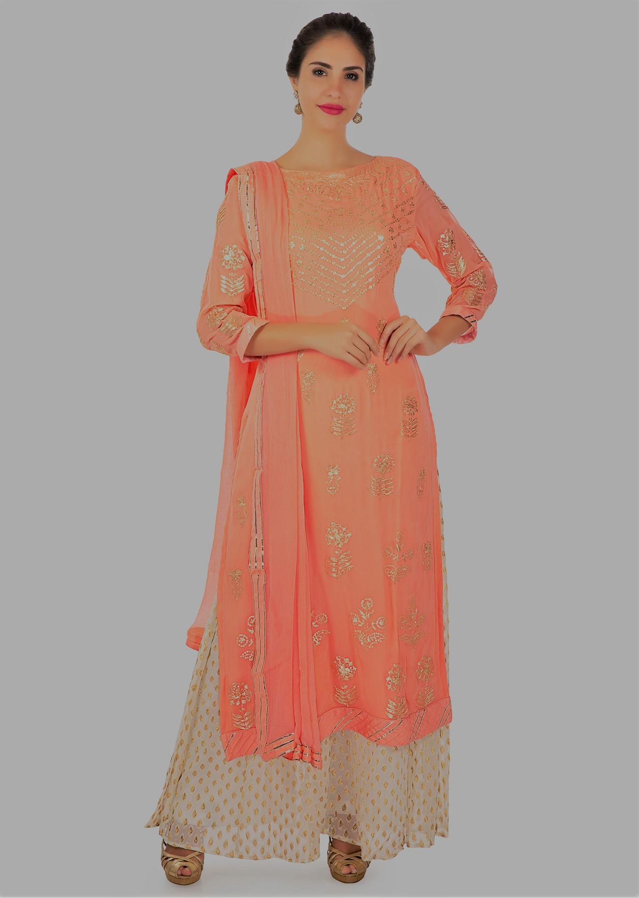 Designer Long Kurti With Palazzo: the Ideal Outfit for Sagan, Chuda and  Other Light Functions!