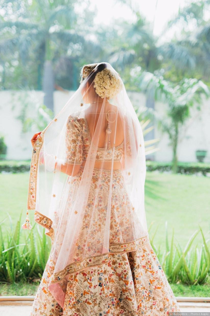 Buy Bollywood peach crop top Lehenga in UK, USA and Canada with worldwide  free delivery