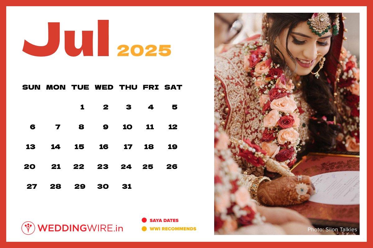 Hindu Wedding Calendar and WWI Marriage Dates in 2025