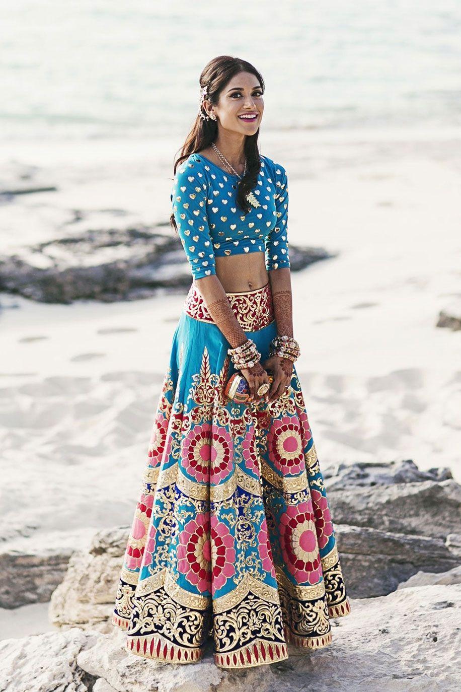 84241 neon lehenga designs manish arora neon blue