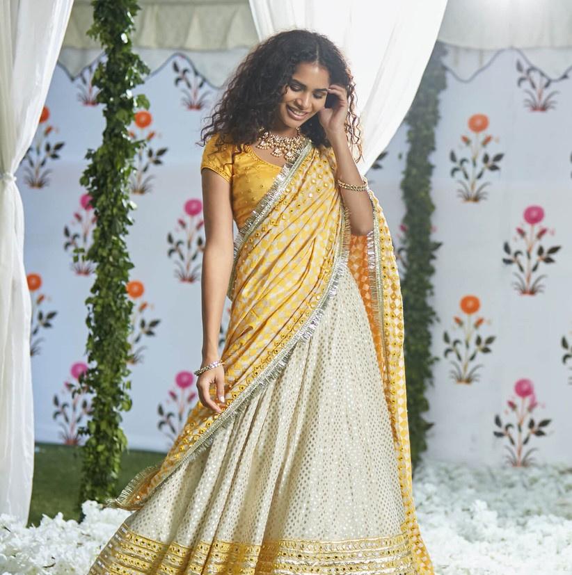 Buy Gajari malai satin wedding Lehenga choli at fealdeal.com