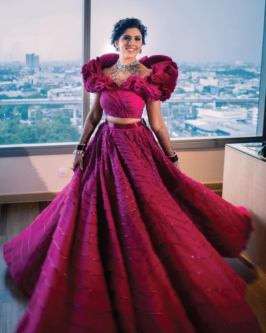 Amazing Dark Pink Color Gown With Heavy Dupatta – Amrutamfab