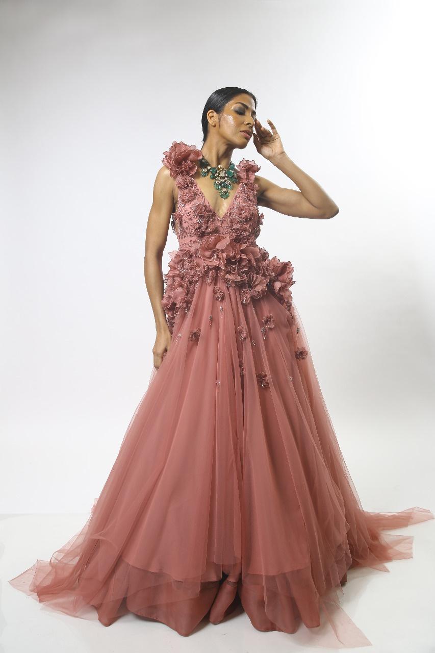 G149, Pink Victoria Ball Gown (Engagement Gown), Size (XS-30 to L-36) –  styleicon.in
